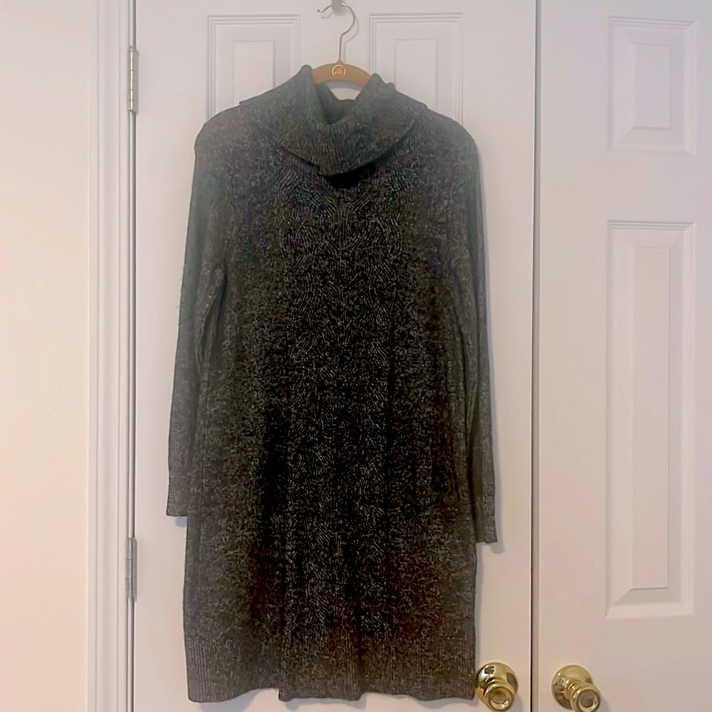 BANANA REPUBLIC Women’s Charcoal Gray Cowl Neck Sweater Dress - Size SP
